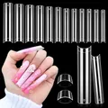 Produktbild: Adonafy Nail Tips für Gelnägel: Extra Lange 504 Stück Acryl Künstlich Fake Nails Tips - Französisch Transparent Kunstnägel zum Aufkleben 12 Größen Halbe Abdeckung Nagel Tips Set für Nagelstudios DIY