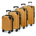 Produktbild: YONSLY Kofferset Reisekoffer Trolley Rollkoffer Hartschalenkoffer in S-M-L-XL, 4 Rollen, (Spar-Set, 4 tlg., inkl. Größen S, M, L und XL), mit 360° Lenkrollen, Zahlenschloss und mehrstufigem Teleskopgriff