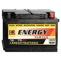Produktbild: HR-ENERGY Batterie 12V 75Ah | High-Performance Langzeitbatterie für Solar, Caravan, Boot, Hobby & Freizeit