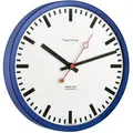 Produktbild: Hermle Wanduhr Grand Central 30471, Edelstahl, analog, Funkuhr, Ø 30 cm, blau