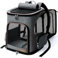 Produktbild: Katzenrucksack Hunderucksack Grau Faltbar Atmungsaktiv Reisen Wandern 38cm