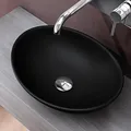 Produktbild: doporro Waschbecken oval Aufsatzwaschbecken Anthrazit Matt Waschschale aus Keramik Handwaschbecken für das Badezimmer und Gäste-WC Nano-Versiegelung Brüssel205