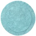 Produktbild: Erwin Müller Badematte, Badteppich Uni Serie Stuttgart türkis Größe rund: 90 cm Ø - extra dick, hohe Saugfähigkeit, 100% Baumwolle