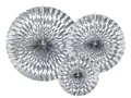 Produktbild: partydeco Papierrosette, Deko Papier Rosetten 23-40cm silber 3er Set