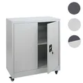 Produktbild: Mendler Aktenschrank HWC-O50, Büroschrank Stahlschrank mit Rollen, 2 Türen abschließbar, Stahl 98x80x40cm ~ 122120