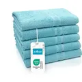 Produktbild: 5er Set Duschtücher, 70x140 cm, 100% Baumwolle, aqua (türkis) - Türkis
