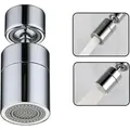 Produktbild: Wasserhahn-luftsprudler (silber), 360° Drehbarer Küchenarmatur-auslauf, Wassersparender Luftsprudler Mit 2 Modi, Luftsprudler-filter Für Küchen- Und Badezimmerwaschbecken