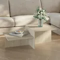 Produktbild: Couchtisch ‘Taniena’ mit doppelter Tischplatte eckig 100 x 55 x 35 cm Travertin