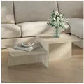 Produktbild: en.casa Couchtisch, »Taniena« mit doppelter Tischplatte eckig 100x55x35 cm Travertin beige