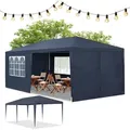 Produktbild: Partyzelt – Gartenpavillon Mit Dach & Seitenwänden – Gartenzelt Mit 18 M2 Grundfläche – Sonnenschutz Für Outdoor 3x6 M In Blau - Juskys