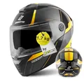 Produktbild: Bogotto Ezion Klapphelm, schwarz matt/gelb, M