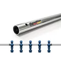 Produktbild: Bandito Kickerstange 13 mm Hohlrohr für Tischkicker, verchromt – Ersatzstange für alle gängigen Fußballkicker mit geschraubten Spielfiguren, kompatibel mit 13 mm Lagern, Soccer 5-Loch-Stange für Profi