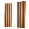 Produktbild: heimtexland ® 1 Paar Thermo- Verdunklungsgardinen Ösenschal Vorhänge Verdunkelnd Isolierend Blickdicht Verdunkelungsvorhänge HxB 145x135 Camel Braun Typ139