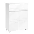 Produktbild: VASAGLE Badezimmerschrank auf Fuß, Aufbewahrungsschrank mit Schublade, Doppeltürschrank, verstellbares Regal, für Eingang, Flur, 60 x 30 x 80 cm, Weiß BBK140W01