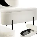 Produktbild: tectake Sitzbank, mit Bouclé-Stoff, schlanke, bodenschonende Stahlbeine, 96 x 36 x 43 cm