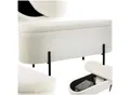 Produktbild: tectake® Sitzbank, mit Bouclé-Stoff, schlanke, bodenschonende Stahlbeine, 96 x 36 x 43 cm