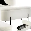 Produktbild: Sitzbank Stauraum Polsterbank Bouclé Stoff Scandi Style Aufbewahrung 210 mm