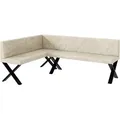 Produktbild: Meblini Eckbank, Creme, Textil, L-Form, 196x142 cm, Esszimmer, Bänke, Eckbänke