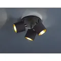 Produktbild: Reality Leuchten - Deckenstrahler tommy 3-flammig Schwarz, Stoffschirme Schwarz Gold, ø 25cm