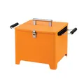 Produktbild: tepro Camping Grill Chill & Grill Cube, kleiner Holzkohle-Grill zum mitnehmen, mit Deckelgriff, keine Montage, Maße ca. 53,5 x 36,3 x 35 cm, Orange