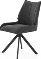 Produktbild: Polsterstuhl drehbar 1 Stück mit Kedernaht Grau / Gestell Schwarz