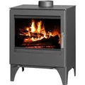 Produktbild: Victoria Kaminofen Modena L schwarz und 9,76kW mit XXL-Sichtscheibe