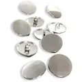 Produktbild: Hartmann-Knöpfe Knopf 1 Set (10 Knöpfe) silber glänzend flach Metallknöpfe Ø 1.8 cm