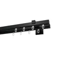 Produktbild: Garesa Gardinenstange Nora Ø 20mm, 2-läufig, Schwarz I Moderne & Stabile Vorhangstange inkl. Gleiter + Faltenlegehaken I Mit Endknopf Kappe I 180cm