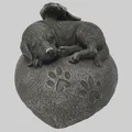 Produktbild: Hunde Urne als Hunde-Engelfigur auf Herz, Tierurne 