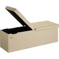 Produktbild: Sitzbank mit Stauraum Faltbar Gepolstert Deckel Schlafzimmer Wohnzimmer Flur Sitztruhe Truhenbank Polsterbank xl - Beige - Casaria