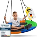 Produktbild: WOLKENGLÜCK® Nestschaukel [Ø 110 cm] - Höhenverstellbare Schaukel Outdoor & Indoor für Kinder und Erwachsene [belastbar bis 150 kg] - Tellersc... - Bunt