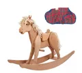 Produktbild: Jamso Design Schaukelpferd Großes Schaukelpferd aus Buchenholz JOLLY-Set, Pferd + Pferdedecke