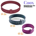 Produktbild: Coox Quicheform Set 3-teilig mit Glasboden | Silikon | Ø 12/18/26 cm | BPA-frei
