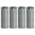 Produktbild: 4er Set Sompex Flame LED Kerzen Echtwachskerze grau 8x23cm Adventskranz-Set