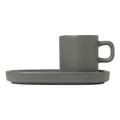 Produktbild: Blomus Pilar Set 2 Espressotassen mit Untertassen Kaffee Tasse Pewter 50ml
