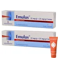 Produktbild: Emulus Creme 2 x 30 g mit Lidocain und Prilocain I örtliche Betäubung Lokalanästhesie I schmerzfreie kleinere Eingriffe I Sparset mit Pharma Perle give-away