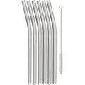 Produktbild: WMF Trinkhalme WMF, (Set, 7-tlg), 6-teiliges Set, 22 cm Länge, inkl. Reinigungsbürste, Borosilikatglas weiß
