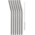 Produktbild: Glasstrohhalme Set 7tlg WMF Baric 6 gebogene Trinkhalme + Reinigungsbürste