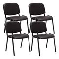 Produktbild: CLP 4er Set Besucherstuhl Ken Kunstleder I Stapelstuhl Mit Robustem Metallgestell I Polsterstuhl Mit Rückenlehne