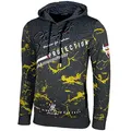 Produktbild: Baxboy Herren Pullover Hoodie Sweatjacke Longsleeve Sweatshirt Jacke Langarm Kapuzenpullover Hoody Sweater 2628, Farbe:Anthrazit/Gelb, Größe:2XL