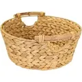 Produktbild: HMF 37276-30CM Aufbewahrungskorb Rund Korb Geflochten Wasserhyazinthe Holzgriffen 30 x 12 cm