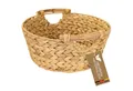 Produktbild: HMF Aufbewahrungskorb Präsentkorb, runder Aufbewahrungskorb mit Holzgriffen, geflochten aus, natürlicher Wasserhyazinthe, 30 x 12 cm