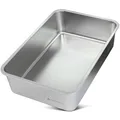 Produktbild: Katzentoilette Lotte XXL Katzenklo Edelstahl, rostfreier Edelstahl, hoher Rand, geruchsneutral, leises Scharren, robust, leicht zu reinigen, für große Katzen und Hasen (60 * 40 * 15cm)