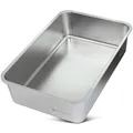 Produktbild: Edelstahl Katzenklo XXL, 60x40x15 cm, große Katzentoilette offen & hoher Rand