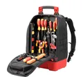 Produktbild: Wiha Elektriker Werkzeugrucksack 27-tlg. I mit Elektriker Grundausstattung I stabiler Standboden I mit Laptopfach I Taschen für Zubehör (45528)