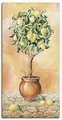 Produktbild: ARTLAND Wanddeko Leinwand Bilder Wandbild 50x100 cm Botanik Pflanzen Topfpflanze Malerei Creme T5HE Zitronenbaum I