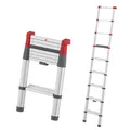 Produktbild: Hailo Master T100 FlexLine Sicherheits-Teleskopleiter - ausziehbare Leiter aus Aluminium mit bis zu 9 Stufen - max. Arbeitshöhe bis 360 cm - belastbar bis 150 kg - Silber