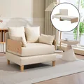 Produktbild: [en.casa] Schlafsofa Seinlus 1-Sitzer Sofa mit Schlaffunktion Schlafsessel Gästebett klappbar Schlafcouch mit Bettfunktion 81 x 88 x 68 cm Beige