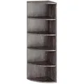 Produktbild: RICOO Eckregal stehend hängend 110 x 33 x 33 Bücherregal Wand WM059-BG Holz Corner Shelf 5 Ablagefächer Wandregal Eck Regal Schweberegal Eckwandregal klein Eckbücherregal Beton-Optik