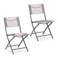 Produktbild: Relaxdays Gartenstuhl 2er Set, Klappstuhl für Balkon, Terrasse, Garten, Metall Campingstuhl bis 120kg, wetterfest, braun